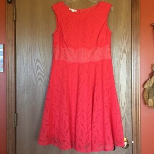 London Times Coral Soft Lace Dress